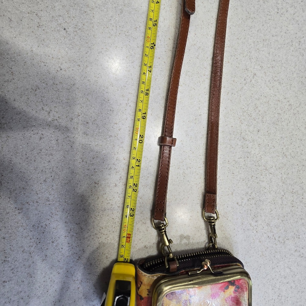 Patricia Nash Floral Leather Crossbody Wallet Bag Kiss Lock Phone Case Purse - Picture 14 of 16